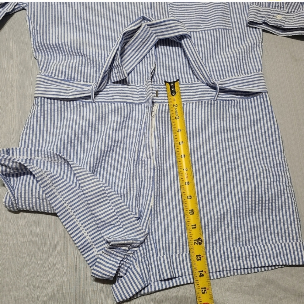 Zara Basic Collection Pin Striped Toucan Romper - image 6